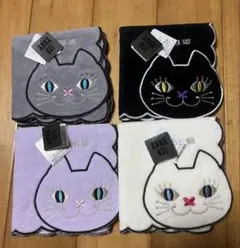 アナスイ タオルハンカチ 4枚 「黒猫・白猫・グレー猫・パープル猫」 (新色)