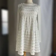 【新品】ホワイト シャーリング チュニック ノースリーブ