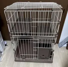 処分価格】犬ケージ ステンレス 折りたたみ キャスター 110×72×98cm