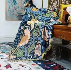 ウィリアムモリス いちご泥棒 タペストリー マルチカバー　ジャガード織