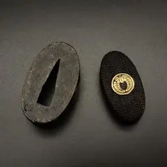 葵葉図一作五点　大縁40mm 刀装具 縁頭 三つ葉葵の図 FS03 銅製 金工品 細工 日本刀装具 刀剣美術 武道具