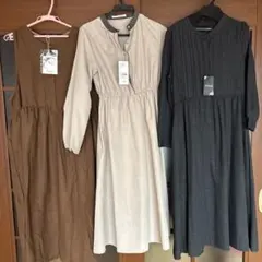 長袖ワンピース 2着、ジャンパースカート１着の３点セット