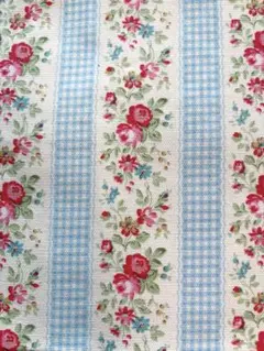 英国風花柄コットン生地　ハギレ2枚セット