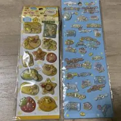 シナモロール ぷっくりシール ＋ カプセルシール 2枚セット サンリオ 平成女児