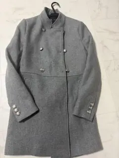 ZARA グレー ダブルブレスト ピーコート