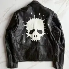 希少︎AFFLICTION スカルデザイン 本革 ダブルライダースジャケット