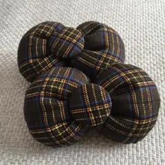 コメントで二個450円に！チョコレートブラウンタータンチェックのリボンゴム