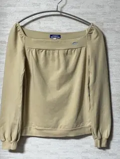 バーバリーブルーレーベル 長袖ギャザーオフショルダー38 ベージュ