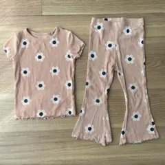 NEXT リブセットアップ 花柄 半袖Tシャツ フレアパンツ 90cmのサムネイル
