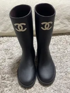 CHANEL シャネル レインブーツ 長靴 ブラック size 38(24cm)のサムネイル