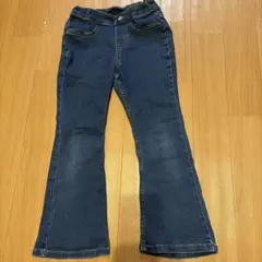 GU girlsのびのびデニムフレアパンツ 120cm
