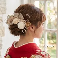 髪飾り【6424】ドライフラワー　結婚式　成人式　卒業式　七五三　前撮　振袖　袴