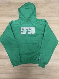 Champion SFSUロゴ グリーンパーカー L 値下げ可能