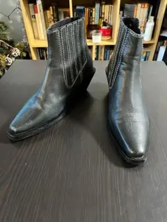 ブラックレザーウエスタンブーツ 39