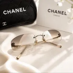 ✨美品✨CHANEL 4002 サングラス ピンクグラデ リムレス ココマーク