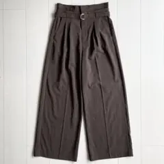 JEANASIS Wウエストベルトタックワイドパンツ