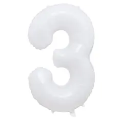 誕生日 数字 バルーン 3 40インチ 大きい ホワイト バースデー パーティー