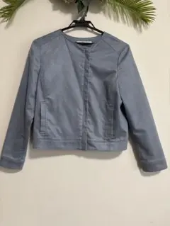 スエードジャケット ノーカラージャケット