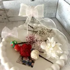 キッズ髪飾り七五三和装ドライフラワー⭐︎ヘアパーツ3歳7歳【子供用】大リボン