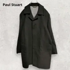 Paul Stuart ステンカラーコート LL 黒 ビジネス 高級感 カシミヤ
