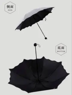 大人気 日傘 大きめ おりたたみ　晴雨兼用　コンパクト　紫外線　春夏 ストライプ