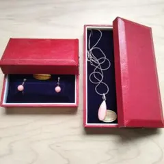本珊瑚　ネックレス　イヤリング　セット