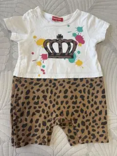 BABYDOLL ヒョウ柄 半袖ロンパース 80cm