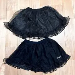 ◉RONI　子供服　2点セット　キッズビスチェ(黒)　ロゴ入り　ドット　ラメ