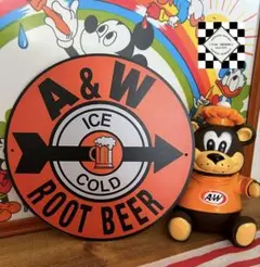 A&W ルートビア⑫ ブリキ看板　アメリカン雑貨　看板　アメリカンガレージ