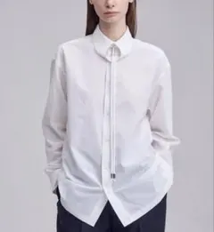 sacai 26-08616 ボウタイ付きシャツ ホワイト ブラック - メルカリ