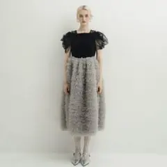 et.UNiVER Ribbon tulle dress グレー - メルカリ
