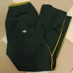 adidas ライントラックパンツ ジャージ グリーン トレフォイルロゴ
