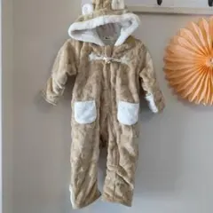☆べべ　クマ耳付き　ジャンプスーツ　70cm〜80cm