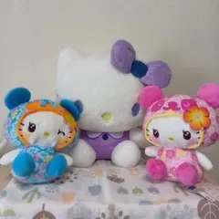 BIG ハローキティ ＆パンダキティぬいぐるみ 3点セットのサムネイル