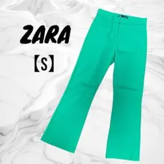 ZARA フレアパンツ グリーンパンツ