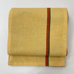 京袋帯 縞の上品な加工 未仕立て 正絹 着物 HO-1981