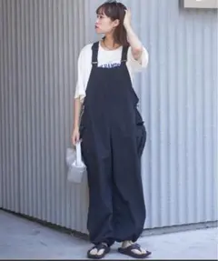 CIAOPANIC TYPY ドロストナイロンカーゴサロペット　ブラック