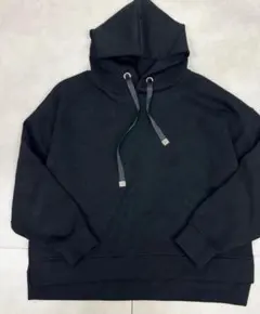 ブラック オーバーサイズ フード付きパーカー