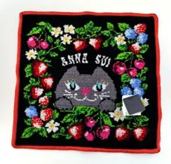 ANA SUI アナスイ シェニール織 ハンカチ CAT 猫とフルーツ ねこネコ