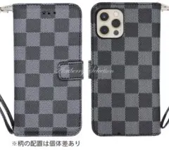 ◆大人気商品◆ iPhoneケース チェック柄 ブラック カバー 黒