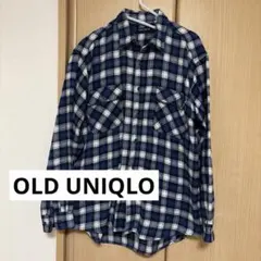 【OLD UNIQLO】フランネルシャツ　ブルー　Lサイズ