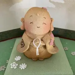 陶器製 置物 二人のお地蔵様 薔薇の飾り付き新品未使用 癒される