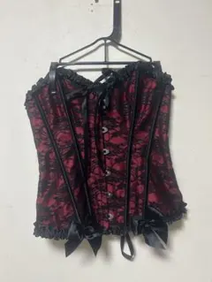 赤と黒のレース コルセットビスチェ コスプレ ハロウィン