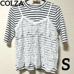 ☆美品☆ Honeys COLZA レースキャミ アンサンブル ボーダー S
