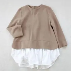 新品スコットクラブ Agaアーガ異素材ミックス5部袖Tシャツ ブラウス 