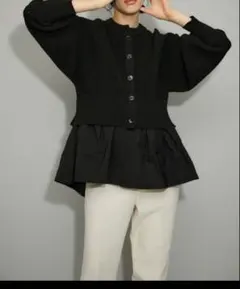 ペプラム カーディガン