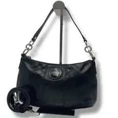 美品✨コーチ 2way ワンショルダーバッグ オールレザー 本革 肩掛け 黒