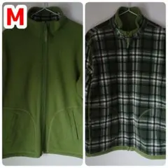 オールドユニクロ uniqlo フリースジャケット チェック グリーン M