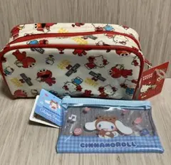 セサミストリート×ハローキティ コラボ ポーチ & シナモロール ポーチ セット