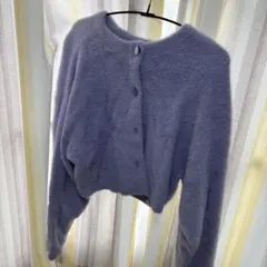 春　ラベンダー クロップドカーディガン
